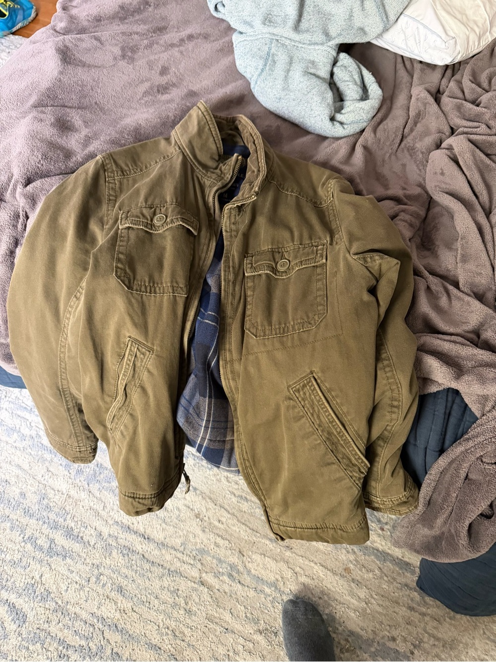 American Eagle Outfitters Olive Utility Field Jacket